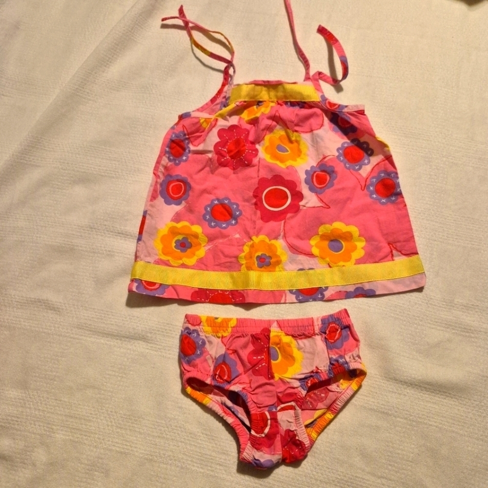 Hanna Andersson girls size 70 or 6-12 months pillowcase dress & diaper cover